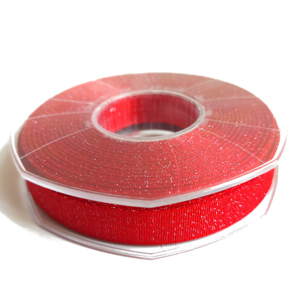 Nastro Doppio Raso Lurex 16 mm - Rosso